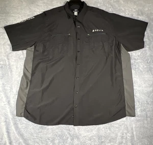 Delta Airlines TechOps Button Up Shirt Men's 5XLT Lands End Aircraft Maintenance - Picture 1 of 22
