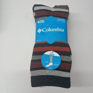 Columbia Men's Crew Socks Sizes 6-12 4 Pack Multicolor Moisture Wicking - Picture 1 of 6