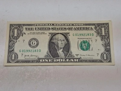 18 MAR 1992 REVERSE BIRTHDAY NOTE G 01992 18 3 D, 1$ ONE DOLLAR BILL - Image 1 of 4