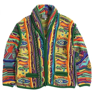 COOGI Men's Cardigan Jacket Classic 90S 3D Knit Zip Vintage Multicolor M - Picture 1 of 7
