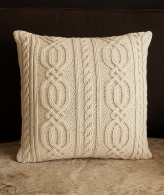 Knitting Pattern Celtic Cable Cushion Cover Viking Inspired Pillow Aran 40cm 16" - Image 1 of 4