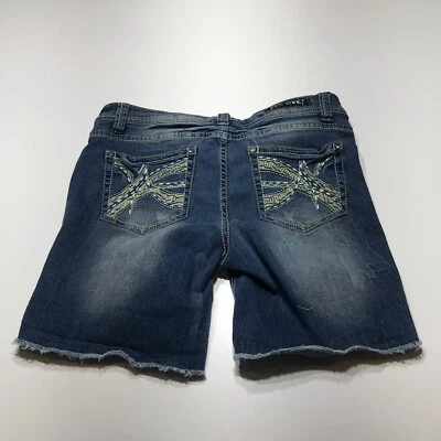 Pantalones Cortos Rojo Remache Juniors Talla 13 Adornado Corte Denim Jean Midi Envejecido Foto 1 de 4