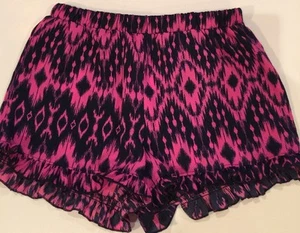NWT PINC Girls Kids Blue/Pink Aztec elastic waist shorts w/ Ruffles Med - Picture 1 of 3