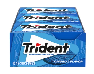 Trident Original Flavor Sugar Free Gum, 12 Packs of 14 Pieces (168 Total Pieces) - Image 1 of 2