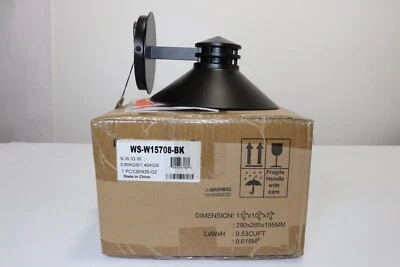 WAC LIGHTING WS-W15708-BK 9W LED 8 英寸 SODOR 户外墙灯,3K 750 LUM,黑色 — 第 1/4 张图片