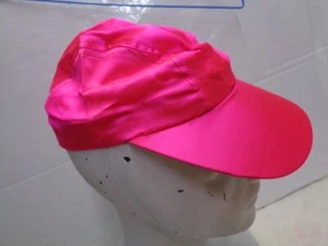 Vintage HOT PINK SATIN Real Jockey Cap DISCO 6 & 3/8 SIZE Studio 54 Type - Bild 1 von 4