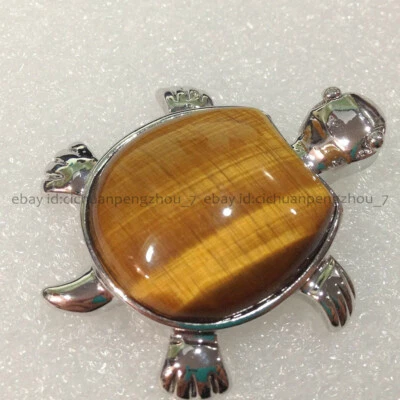 Colgante de piedras preciosas con ojo de tigre amarillo africano tipo tortuga natural con encanto 18 kgp Foto 1 de 3