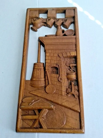 Vtg 1961 Multi Products Inc. Primitive Kitchen Hanging Wall Art Decor 16"T x 7"W Cover