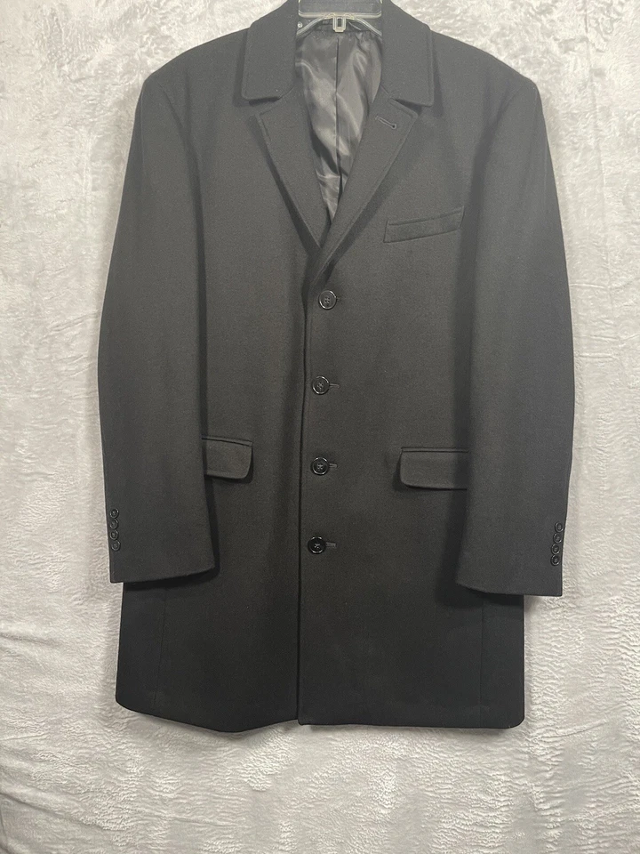Calvin Klein Mens Wool Coat Black In Excellent Condition!  See Photos For Meas - Image 1 of 4