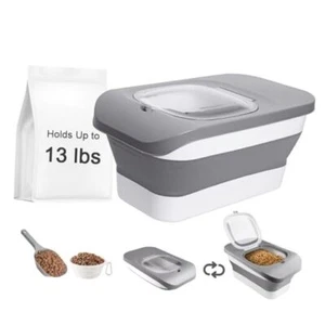 13 Lbs Dog Food Container, Collapsible Dog Food Storage Container Grey-13lbs - Picture 1 of 7