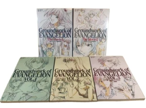 Groundwork of Evangelion The Movie Complete Set of 5 illustrations Book New - Picture 1 of 21