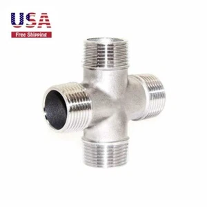 Conexión de tubería fundida NPT macho Cross 1/2" acoplamiento de 4 vías acero inoxidable clase 150 - Imagen 1 de 3