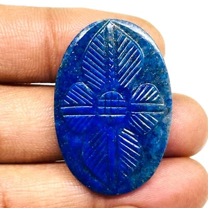 Ciondolo blu ricco di lapislazzuli naturale non trattato 31,30 ct misura pietra preziosa intagliata - Foto 1 di 11