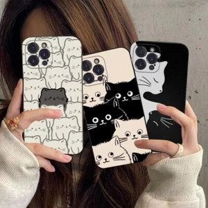 Cute Cat Pattern Phone Case For iPhone 15 Pro Max 14 11 12 13 XR XS 6 7 8 Cover - Picture 1 of 23