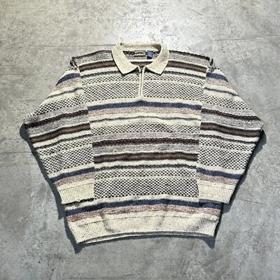 Vintage High Sierra Collated Sweater Acrylic Wool Blend Men’s Size XL Western - Image 1 of 4