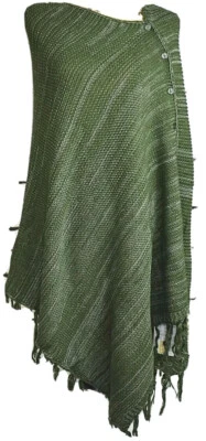 NUEVO LuLaroe Mimi Grueso Verde Gris Flecos Botones O/S RARO Unicornio Envoltura Invierno Foto 1 de 4