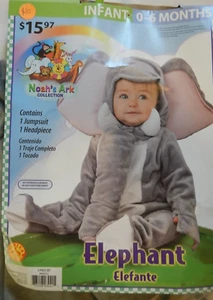 Rubies Noah’s Ark Collection Elephant Jumpsuit Infant Halloween Costume 0-6 Mo. - Picture 1 of 8