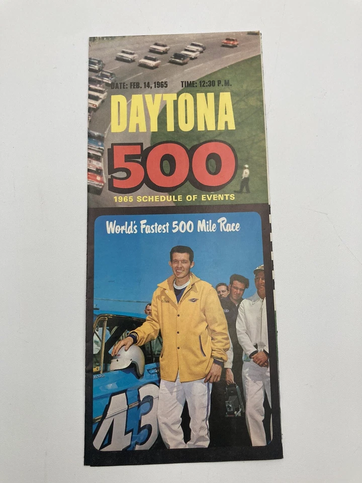 Daytona 500 1965 calendario de eventos folleto de colección RARO Foto 1 de 4