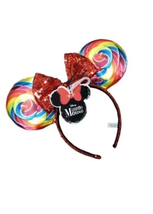 New DISNEY Mickey Minnie Mouse HEADBAND EARS New Costume Lollipop Swirls - Picture 1 of 2
