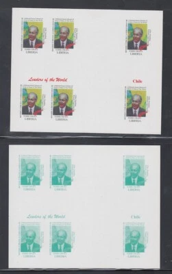 Liberia # 3294 Mint NG Proof-Color Trial X 14 2000 UN Heads of State CHILE - Image 1 of 4