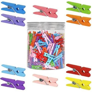 Mini Natural Wooden Clothespins 320pcs 1 Inch Photo Paper Peg Pin Craft Clips Fo - Picture 1 of 7