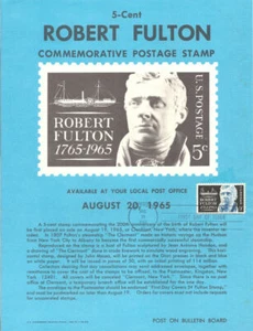 #1270 5c Robert Fulton Stamp Poster- Unofficial Souvenir Page Flat HC - Picture 1 of 1