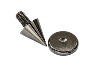 4X Punta+Sottopunta - Spikes - Finitura Nichelata - Set 4 pezzi - Piedini casse - Imagen 1 de 1