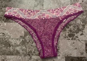 NWT VICTORIA'S SECRET LARGE PAISLEY GEOMETRIC LACE RARE CHEEKINI CHEEKY PANTIES - Picture 1 of 3