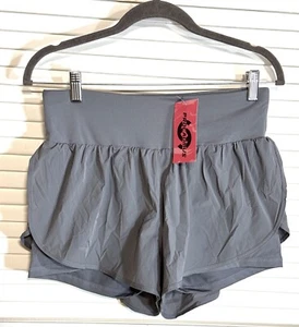 CADMUS 2 in 1 Gray Workout Athletic Gym Running Shorts Womens Size Large New - Picture 1 of 13