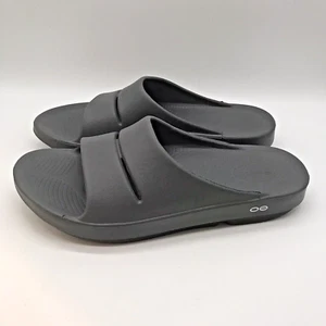 OOFOS OOahh Slides Unisex Herren 12 Damen 14 Grau Recovery Comfort Sandale EU 45 - Bild 1 von 12