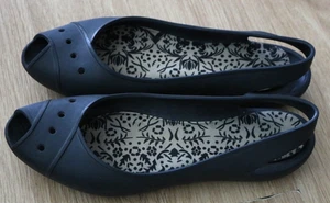 CROCS Mujer Farrah Peep Toe Slingback Talla 9W Usado - Imagen 1 de 8