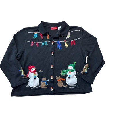 ONQUE CASUALS Suéter Vintage Navidad, Talla Mujer L, Navidad, Vacaciones Gatos Foto 1 de 4