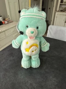 Fit 'N Fun Care Bears Wish Bear Entrenamiento Ejercicio 2004 Verde 14 Pulgadas Peluche Funciona - Imagen 1 de 7