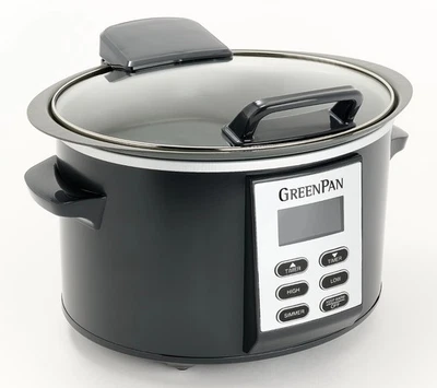 GreenPan 5Qt Ceramic Non Stick Hinged Lid Slow Cooker  K92004 - Image 1 of 3