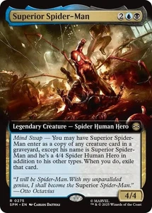 MTG Superior Spider-Man 275 rara arte estesa Marvel Spider-Man - Foto 1 di 1