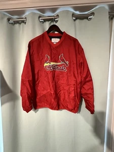Majestic St. Louis Cardinals V Neck Pullover Jacket Mens XL Red MLB - Picture 1 of 5