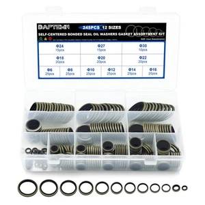 Bonded Seal Washer, NBR Metric Metal Automotive Sealing Washers Assortment Ki... - Bild 1 von 7