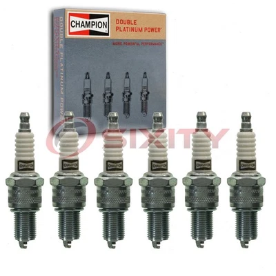 6 pc Champion Double Platinum Spark Plugs for 1972-1976 Toyota Mark II 2.3L ck - Image 1 of 4