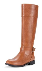 Women's Knee High Riding Tall Boots, Comfortable with Metal Buckle and Zipper - Picture 1 of 7