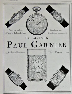 PUBLICITÉ DE PRESSE 1925 MONTRES ET PENDULES DE LA MAISON PAUL GARNIER - Imagen 1 de 1