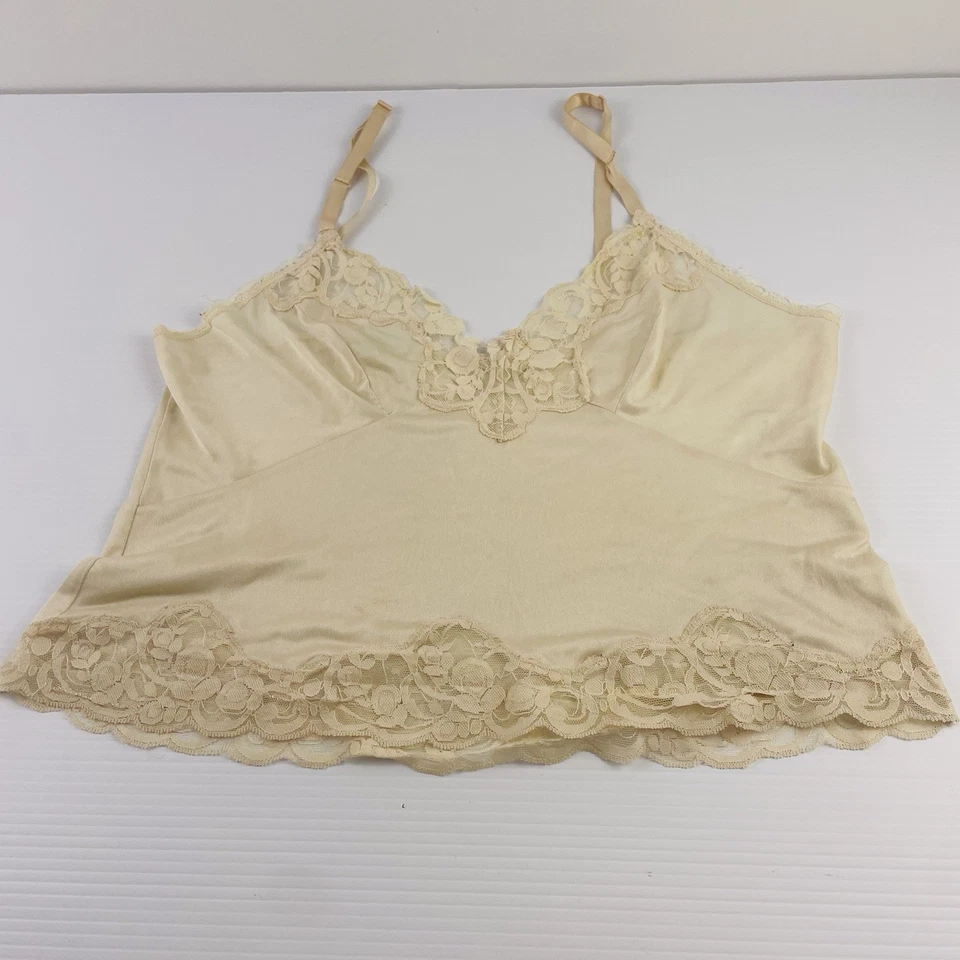 Vintage Kayser Nylon Camisole Cami Lingerie Beige Skin Tone, Adj Straps Size 12 - image 1 of 4