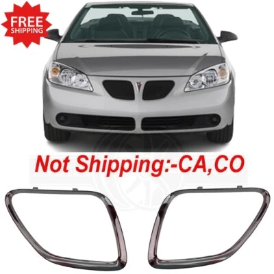 New Front Upper Grille Frame Trim Chrome Fits 2005-09 Pontiac G6 Left & Right 2P Foto 1 de 4