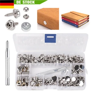 152x Edelstahl Druckknopf Schraube Druckknöpfe für Persenning Plane Zelt Boot DE - Bild 1 von 12