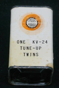 VINTAGE VALLEY FORGE TUNE-UP TWINS SEALED CAN, AUTOMOBILE REPAIR ADVERTISING - Picture 1 of 4