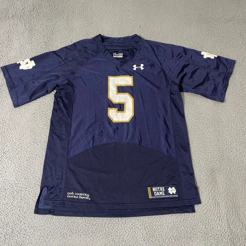 Notre Dame Fighting Irish Football Jersey Mens Medium Under Armour Blue NCAA Cover