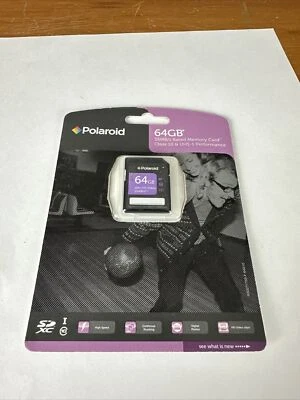 Polaroid 64 GB SDXC Memory Card Class 10 UHS-1 New Sealed - Image 1 of 3