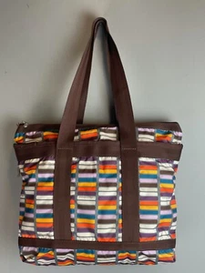 Borsa a mano Tote Retro LeSportsac Block Tutti i giorni + borsa per trucco marrone arancione - Foto 1 di 4