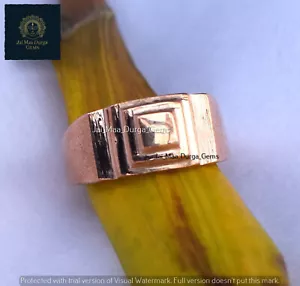 Solid Copper rings for men, Squire Step Copper Signet Band Unisex Jewelry ring - Picture 1 of 6