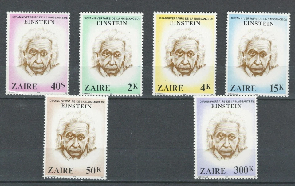 ZAIRE CONGO AFRICA FAMOUS PEOPLE EINSTEIN FULL SET MNH STAMPS  LOT (ZAIR 331) - Image 1 of 1