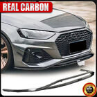 Fits Audi RS4 B9 Avant 2020UP Dry Carbon Fiber Front Bumper Lip Spoiler Splitter